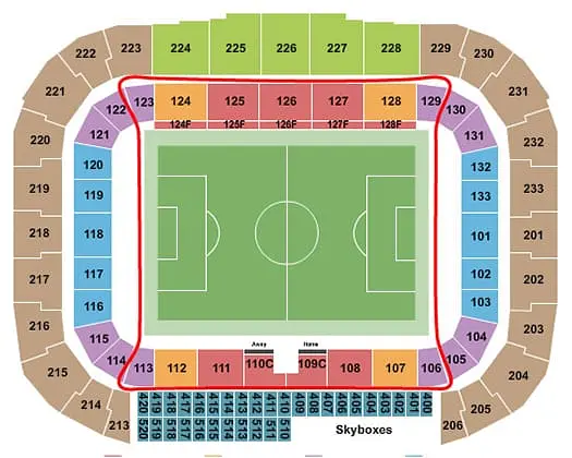 뉴욕 레드불스 티켓 - 스포츠 일러스트레이티드 스타디움(Sports Illustrated Stadium) 좌석 안내도
